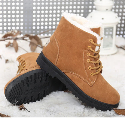Boots Korean Style Winter Boots Snow Winter Shoes Woman Low Heels Women 's Fur Boots Ankle Combat Botas Mujer Luxury Footwear