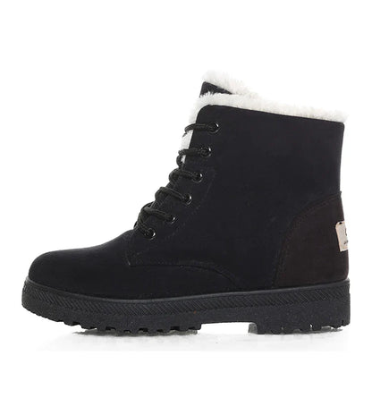 Boots Korean Style Winter Boots Snow Winter Shoes Woman Low Heels Women 's Fur Boots Ankle Combat Botas Mujer Luxury Footwear
