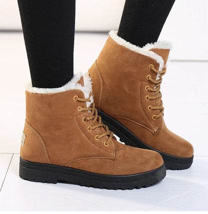 Boots Korean Style Winter Boots Snow Winter Shoes Woman Low Heels Women 's Fur Boots Ankle Combat Botas Mujer Luxury Footwear